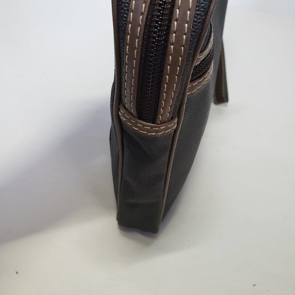 Dunhill Wristlet Pouch Men's Bag Large 9x8 Brown Logo Designer Coated Canvas - Picture 7 of 11